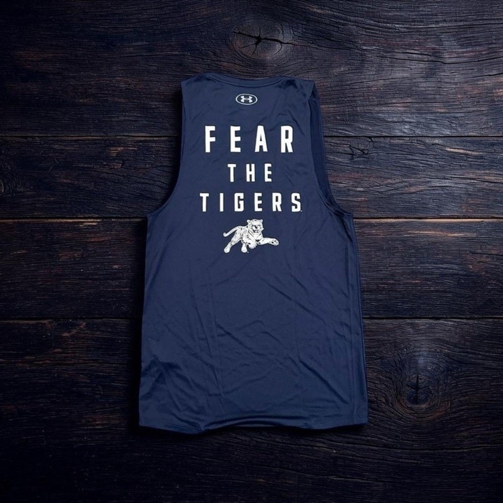 Under Armour JSU Tigers Tank Top Men Medium "Fear The Tigers" Navy NWT